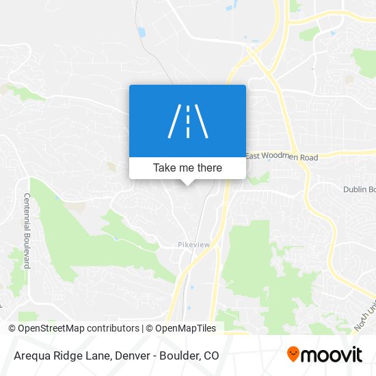 Arequa Ridge Lane map