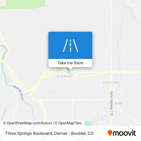 Mapa de Three Springs Boulevard