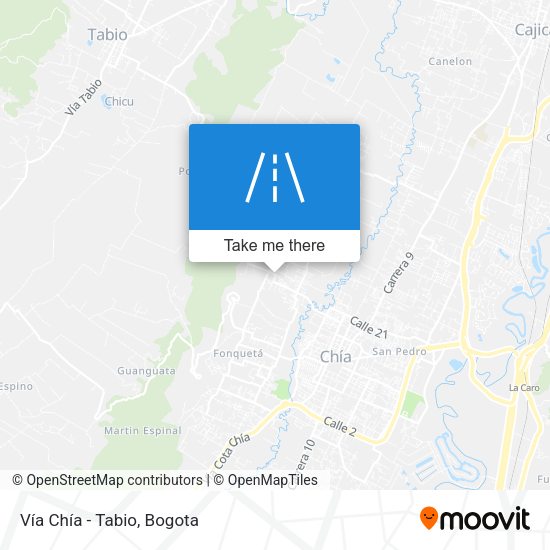 Vía Chía - Tabio map