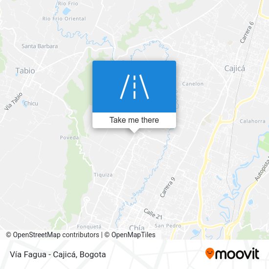 Mapa de Vía Fagua - Cajicá