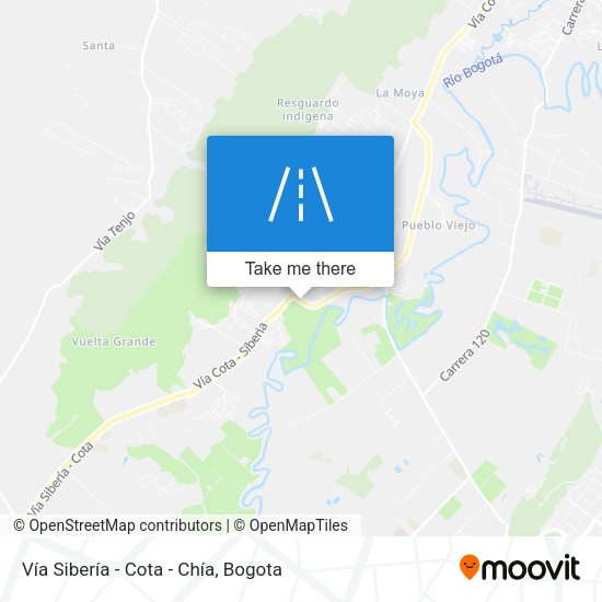 Mapa de Vía Sibería - Cota - Chía