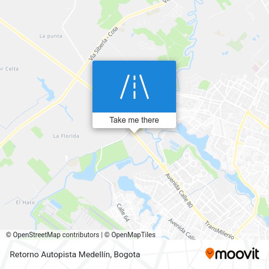 Retorno Autopista Medellín map