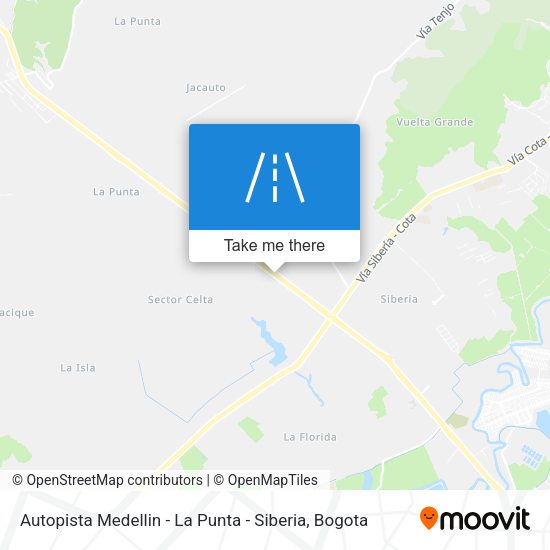 Autopista Medellin - La Punta - Siberia map