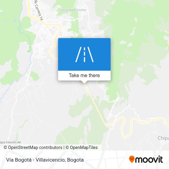 Vía Bogotá - Villavicencio map