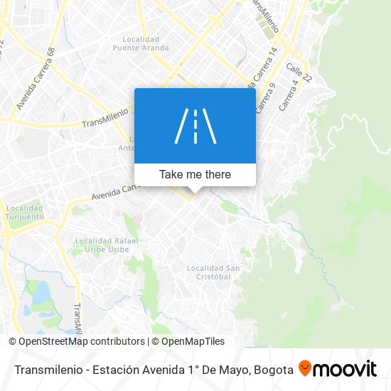 Transmilenio - Estación Avenida 1° De Mayo map