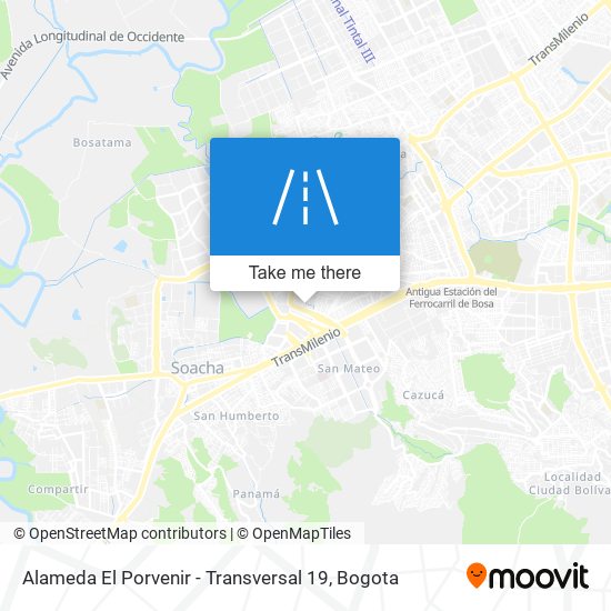 Alameda El Porvenir - Transversal 19 map