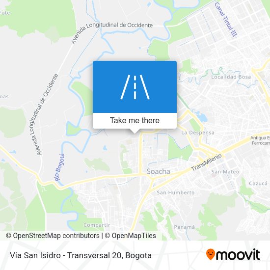 Mapa de Vía San Isidro - Transversal 20