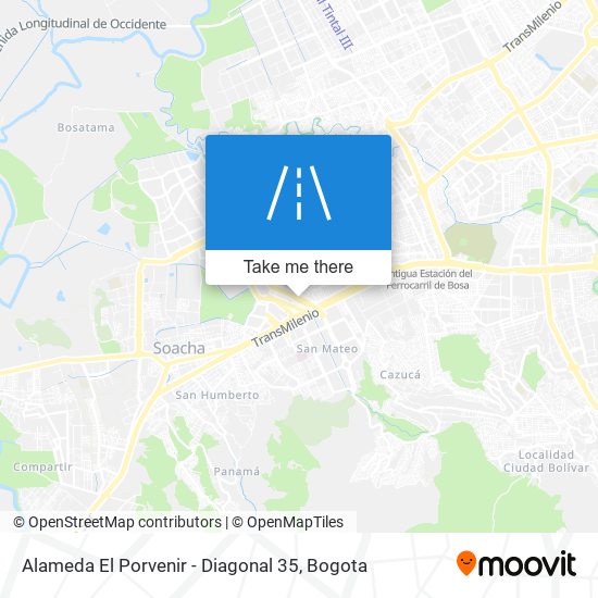 Alameda El Porvenir - Diagonal 35 map