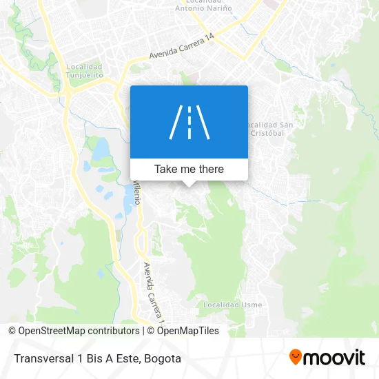 Mapa de Transversal 1 Bis A Este