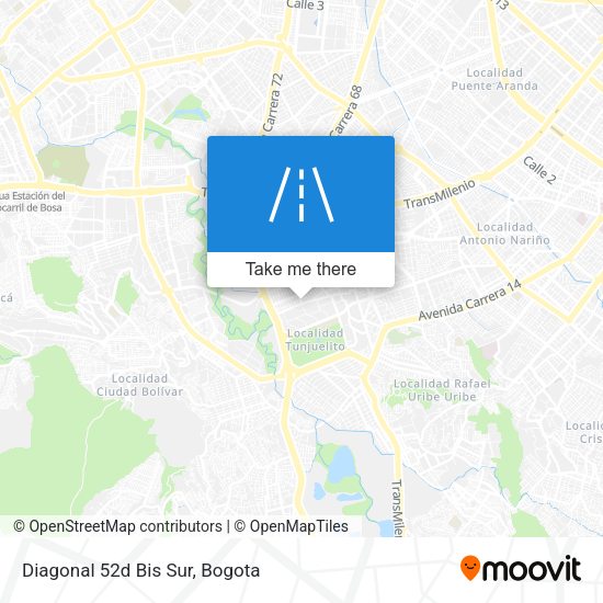 Mapa de Diagonal 52d Bis Sur