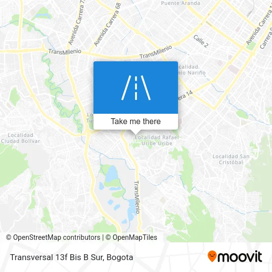 Mapa de Transversal 13f Bis B Sur