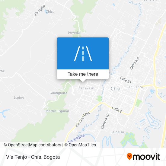 Mapa de Vía Tenjo - Chía