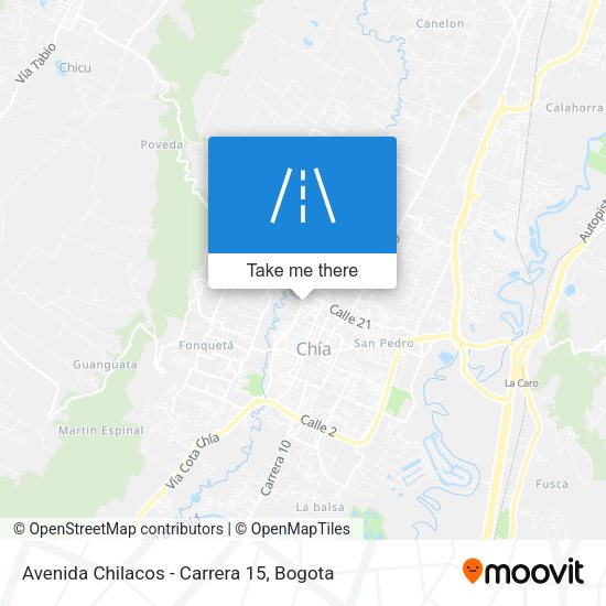 Avenida Chilacos - Carrera 15 map