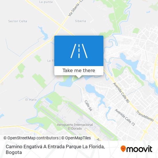 Camino Engativá A Entrada Parque La Florida map