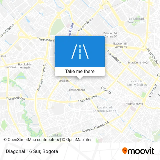 Diagonal 16 Sur map