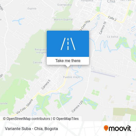 Mapa de Variante Suba - Chía
