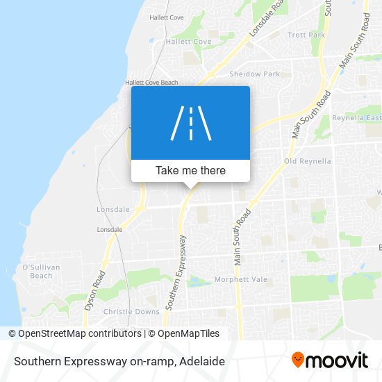 Southern Expressway on-ramp map