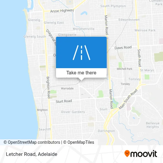 Mapa Letcher Road