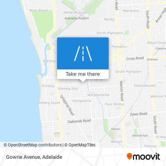 Mapa Gowrie Avenue