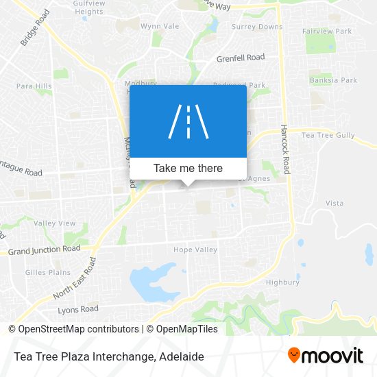 Tea Tree Plaza Interchange map