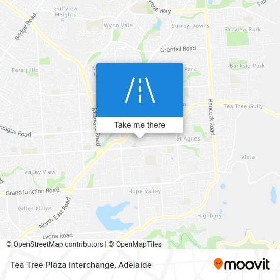 Mapa Tea Tree Plaza Interchange