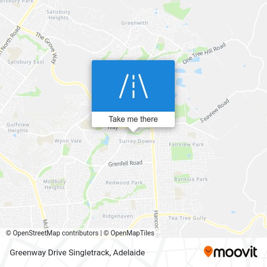Greenway Drive Singletrack map