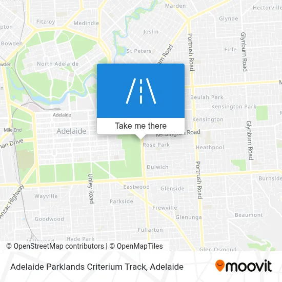Adelaide Parklands Criterium Track map