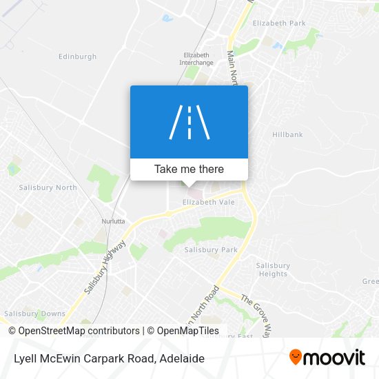 Lyell McEwin Carpark Road map