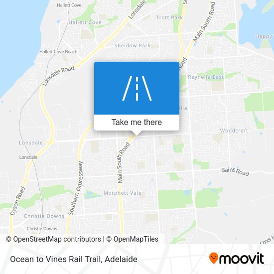 Ocean to Vines Rail Trail map