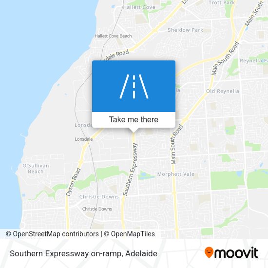 Southern Expressway on-ramp map