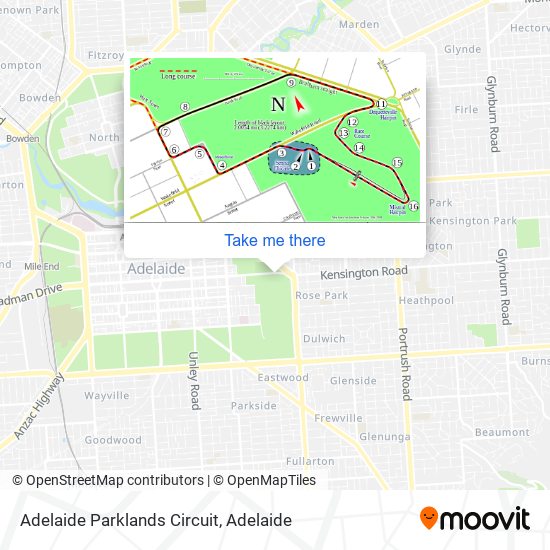 Adelaide Parklands Circuit map