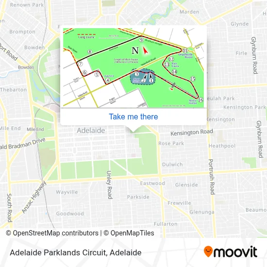 Adelaide Parklands Circuit map