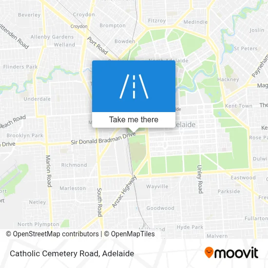 Catholic Cemetery Road map