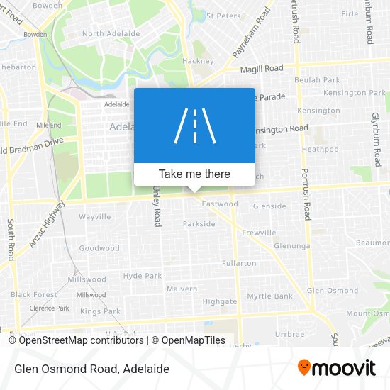 Glen Osmond Road map