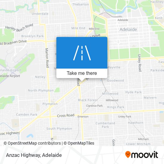 Anzac Highway map