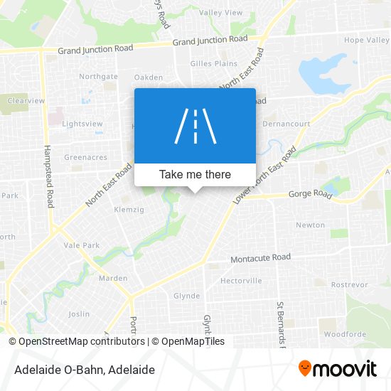 Mapa Adelaide O-Bahn