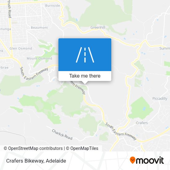 Crafers Bikeway map