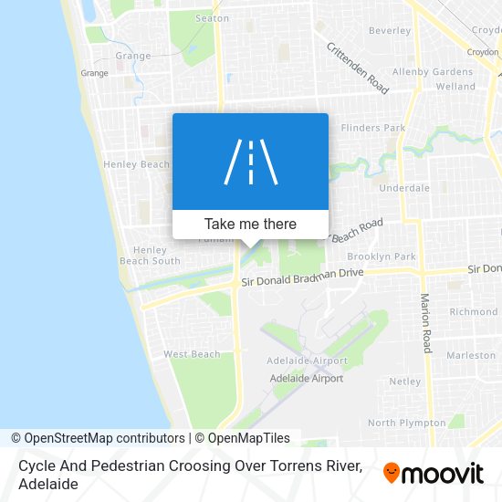 Cycle And Pedestrian Croosing Over Torrens River map