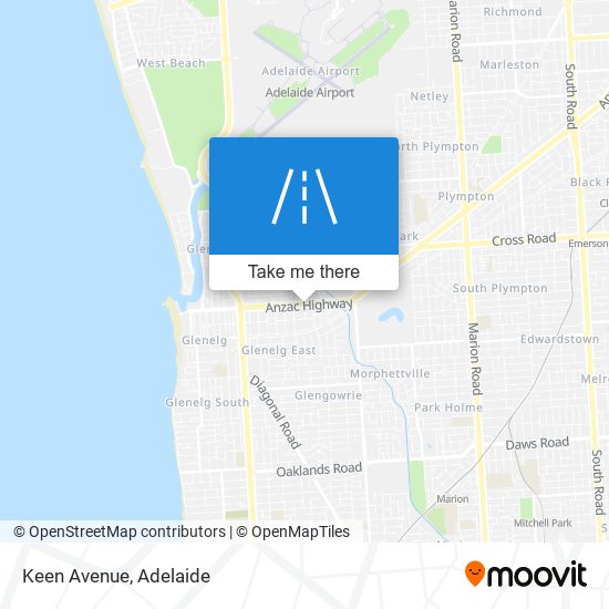 Mapa Keen Avenue