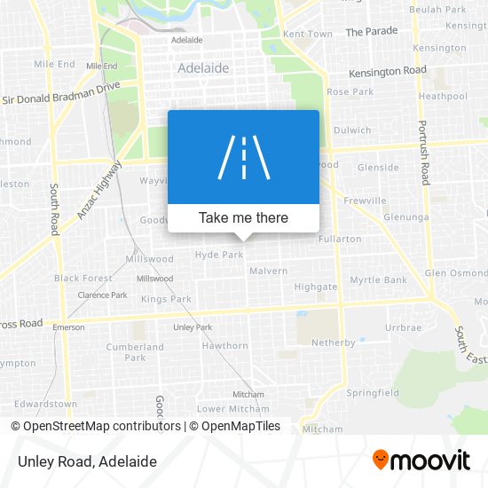 Mapa Unley Road