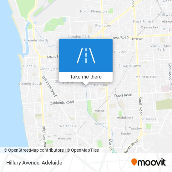 Mapa Hillary Avenue