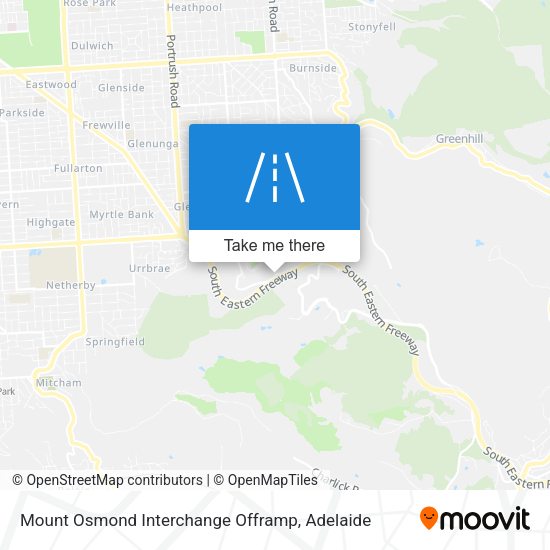 Mount Osmond Interchange Offramp map