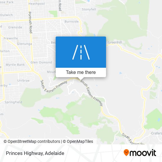 Princes Highway map