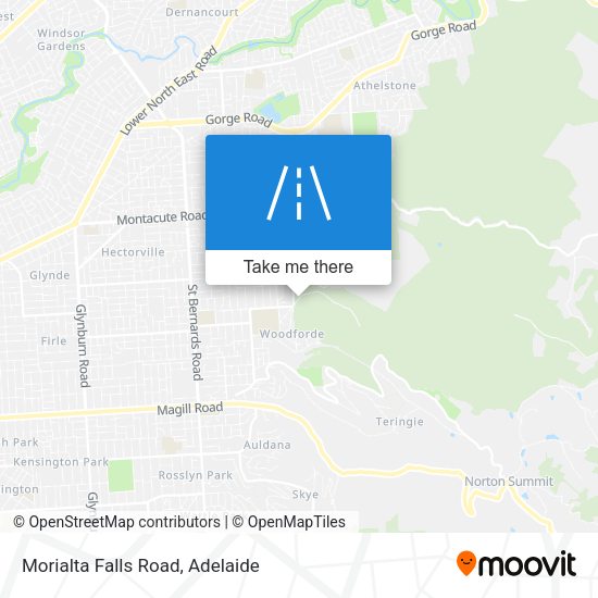 Morialta Falls Road map