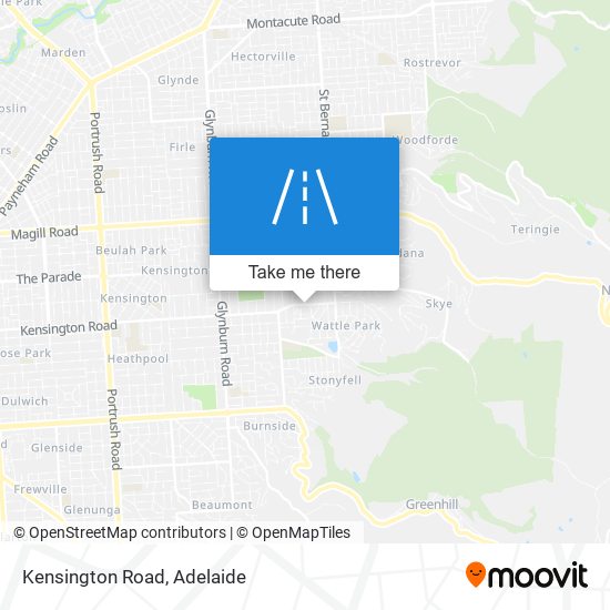 Mapa Kensington Road