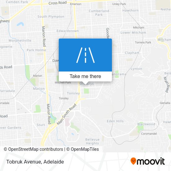 Tobruk Avenue map