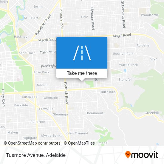Tusmore Avenue map