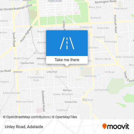 Mapa Unley Road