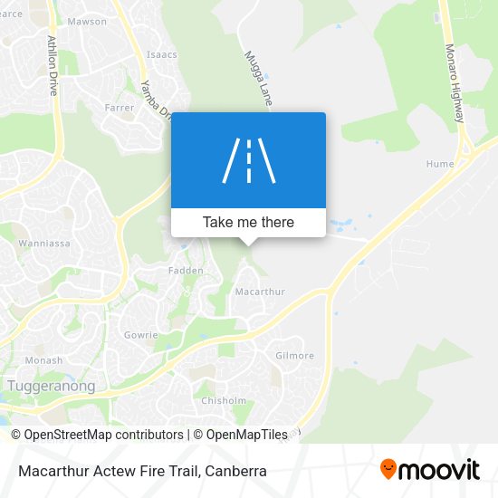 Macarthur Actew Fire Trail map