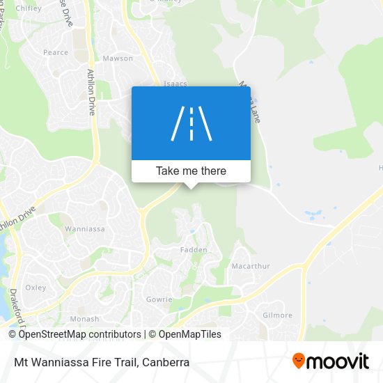 Mt Wanniassa Fire Trail map